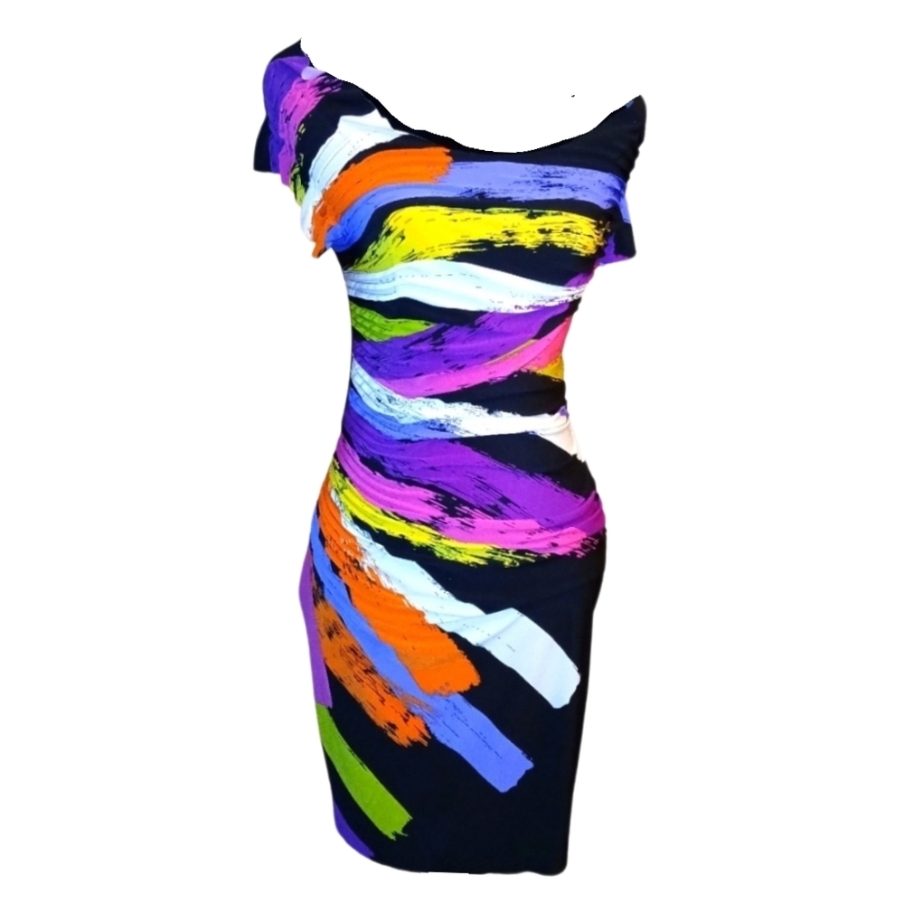 Vintage Y2K Rampage Color Splash Mini Dress